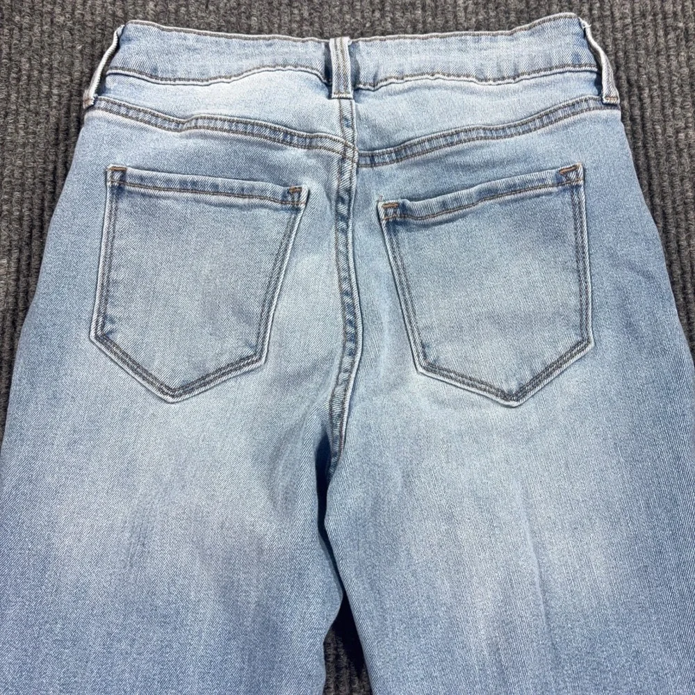 Old Navy Wow Flare Jeans Womens 0 Light Blue High Rise Stretch Denim 0807